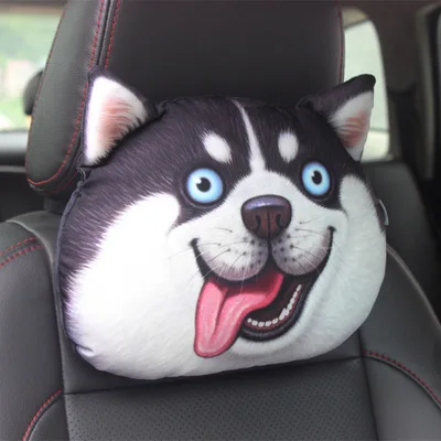 16 New Cute Animal Car Headrest Cool Dog Head Neck Rest Nap Cushion Pillow Waist Pillow With Core+Activated Carbon Cushions - Цвет: 16