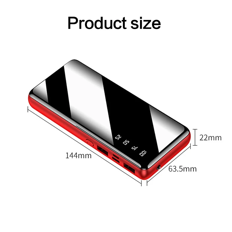 20000 мАч Внешний аккумулятор для мобильного телефона, портативное зарядное устройство, внешний аккумулятор для iPhone 11 pro X 7 8 Xs для Xiaomi mi 8 9 Red mi samsung, повербанк