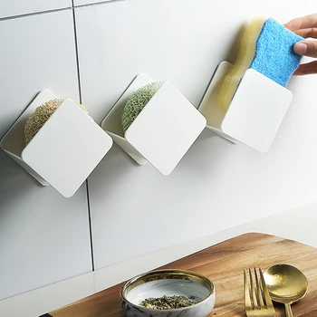 

1/3/5Pcs Scouring Pad Storage Rack Wall-mounted Sink Sponge Wipe Steel Wire Ball Drain Rack Kitchen Kitchen Storage Holder