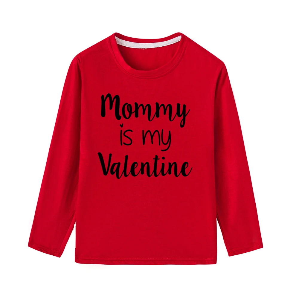 Футболки «Mommy Is My Valentine Babybooy», топы с длинными рукавами на День святого Валентина, футболки «Mommy Life», модные милые подарки на день Святого Валентина - Цвет: 53H7-KLTRD-