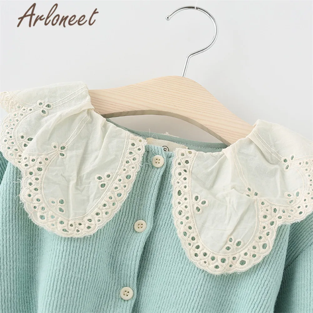 ARLONEET/Детские пальто; теплое зимнее пальто для новорожденных девочек; хлопковая однотонная куртка на пуговицах; осеннее пальто для малышей; Верхняя одежда с длинными рукавами для девочек