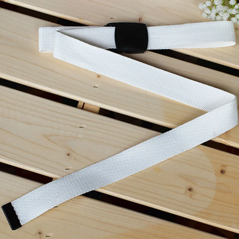 White style2 Регулируемые повседневные женские поясные пояса модные черные парусиновые разноцветные, удобные 1 шт тонкие для женщин - Цвет: White style2