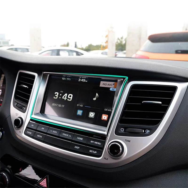 8 дюймов для hyundai Tucson TL Хром Центр приборной панели навигации экран панель крышка рамка гарнир Surround C