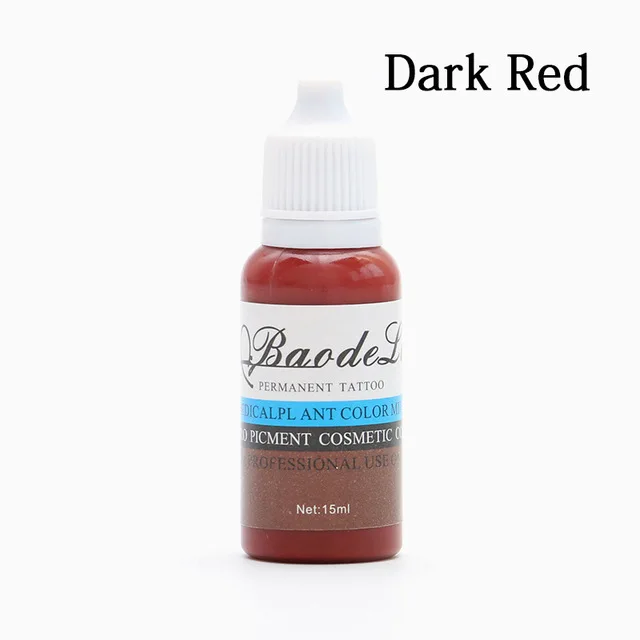 dark red lip Постоянный макияж с микроволокном пигмента 15 мл Цвет стойкость палитра теней для профессионального Контурный карандаш для губ микро, набор чернил для татуажа, перманентные пигменты - Цвет: dark red lip