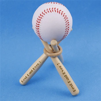 

Mini Baseball Bat Rack Holder Golf Ball Storage Display Wedding Party Junior Engrave Trophy Personalized Custom Engrave Dad gift
