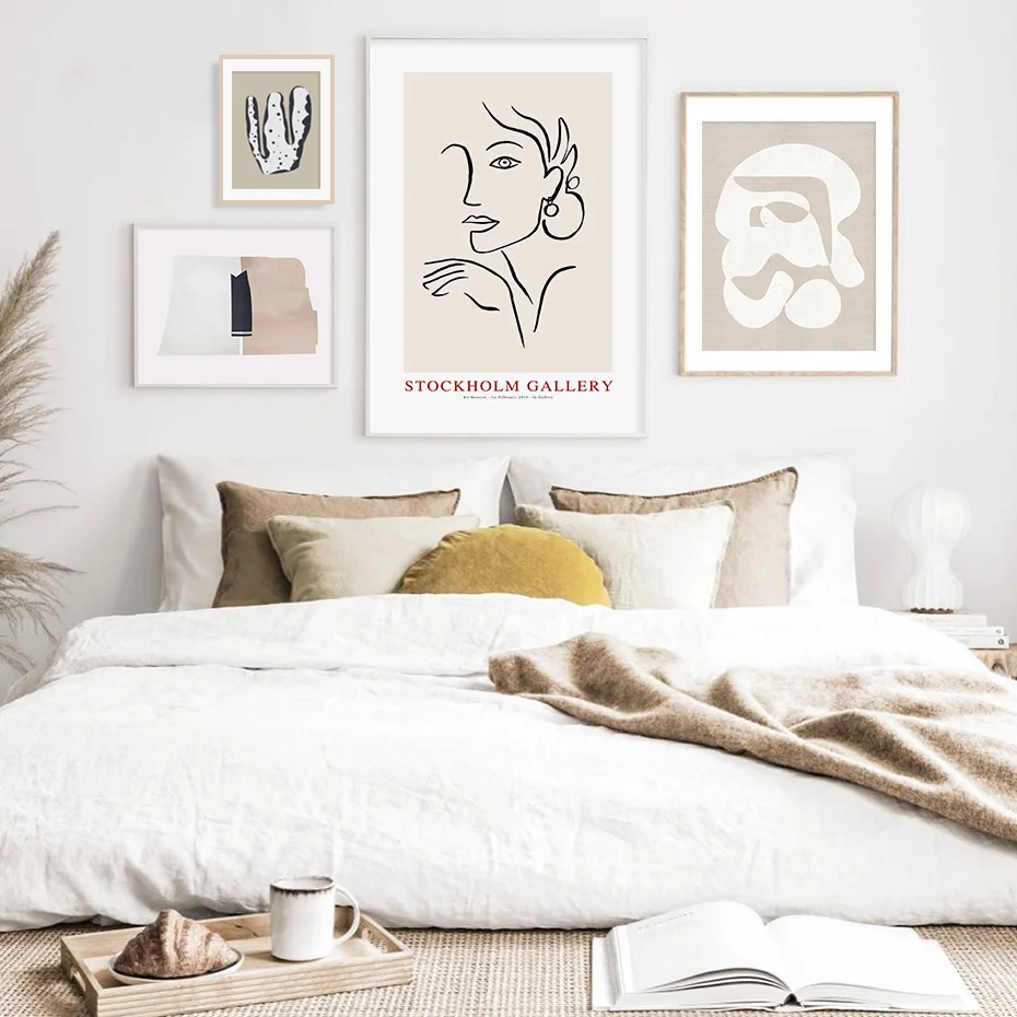 

Abstract Poster Scandinavia Trendy Boho Beige Colors Minimalist Canvas Painting Print Wall Art Pictures Living Room Home Decor