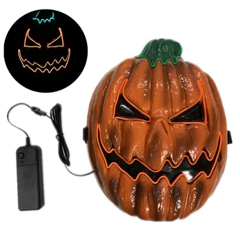 

EL Light Up Pumpkin Mask Horror Halloween Mask Mascara Costume DJ Party Light Up Masks Glow In Dark Glowing Mask