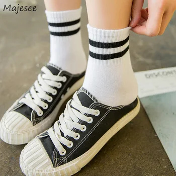 

Socks Women Striped Candy Color Kawaii Simple Casual High Quality Soft Breathable All-match Daily Student Womens Harajuku Chic