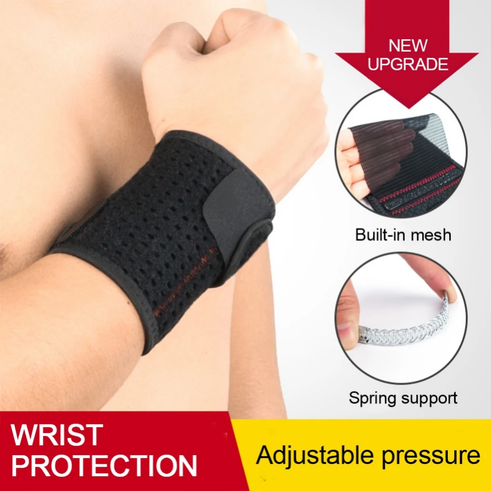 

Impact Wrist Brace Adjustable Support Band Wristband Wrist Guards Sports Protective Gear For Badminton Tennis Weightlifting