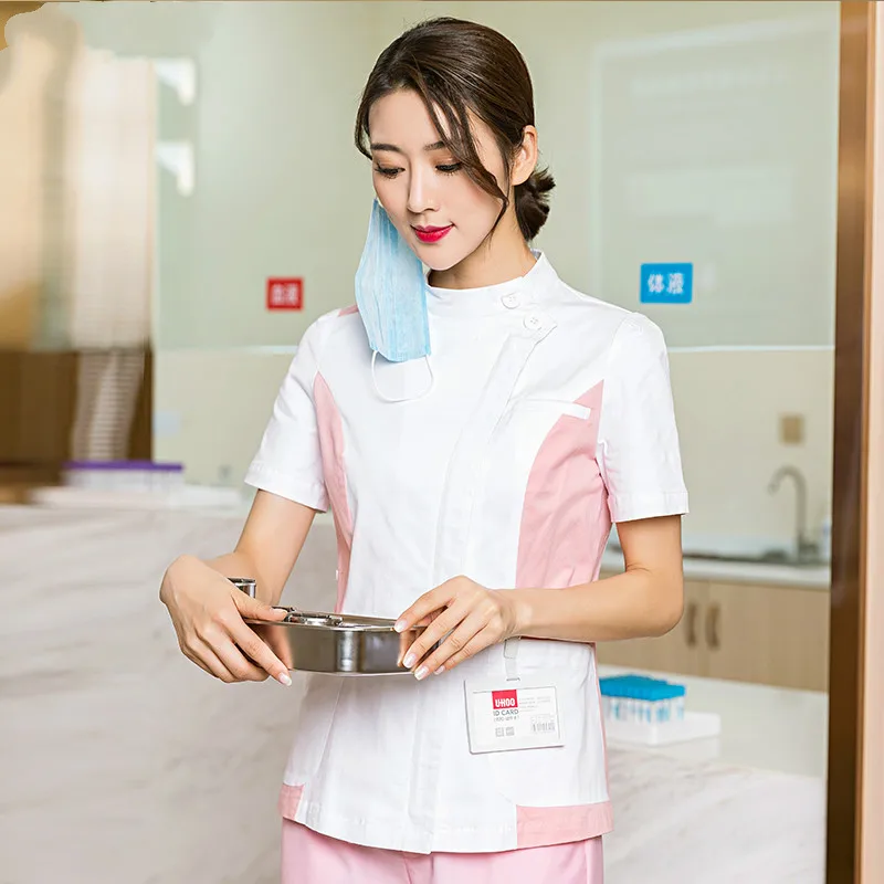 

The new long-sleeved women's split suit for nurses is a two-piece suit with a fat lapel collar