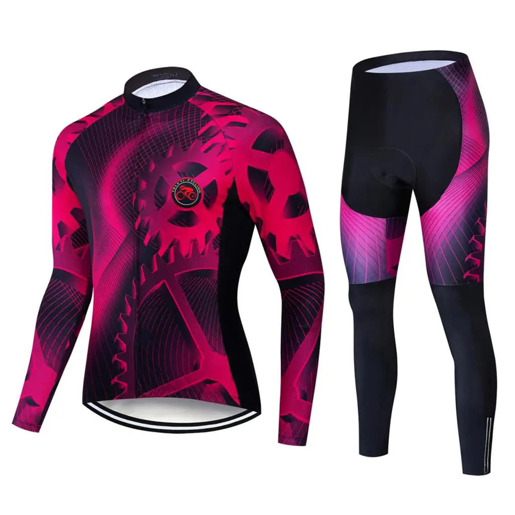 cycling set 13 Teleyi Pro Велоспорт Джерси Набор длинный рукав, дышащий MTB велосипед одежда для велоспорта Ropa Maillot Ciclismo - Цвет: cycling set 13