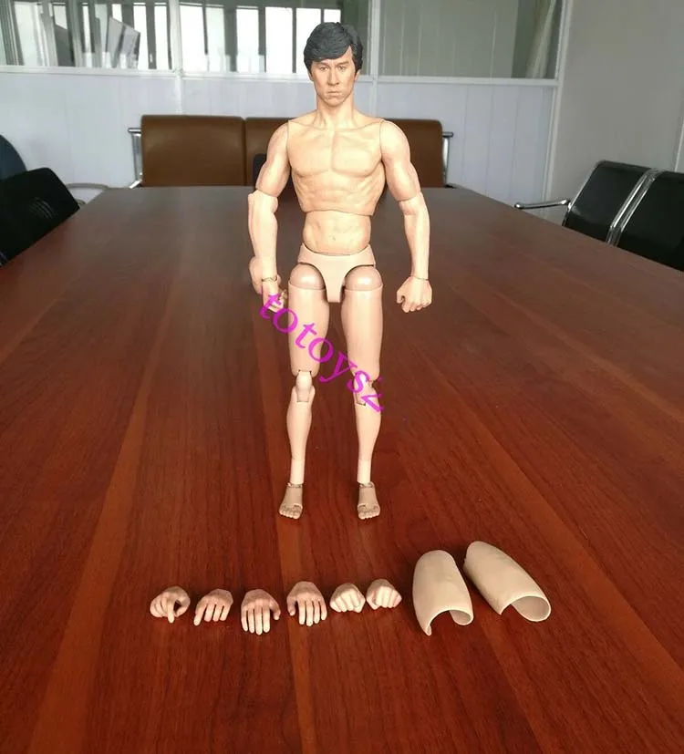 Коллекционная 1/6 Шкала ПВХ Jackie Chan Мужская голова Sculpt резная форма для 12 ''Мужская фигурка кукла тело - Цвет: head body