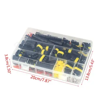 

352Pcs/box Waterproof Connectors 1/2/3/4 Pin Car Electrical Wire Connector Plug