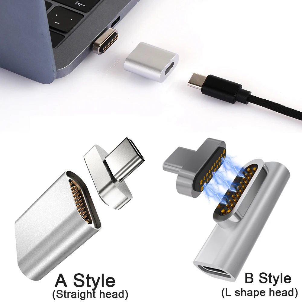 Высококачественный 20 контактный Магнитный USB C адаптер Тип разъем PD 100 Вт Быстрая