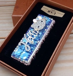 YBSP 7,4*2,8 см 65 г 8 стилей ручной работы кошка лиса кристалл алмаз usb зажигалка - Цвет: 6