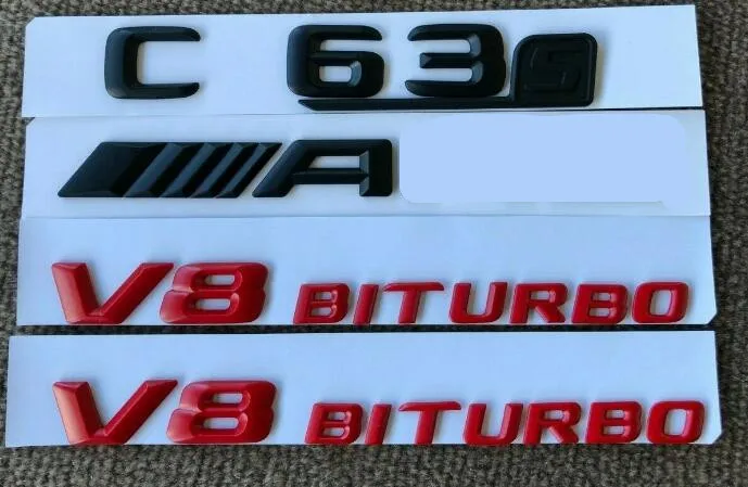 Матовая черная/красная наклейка C63s для AMG V8 BITURBO эмблема AMG|Эмблемы| |
