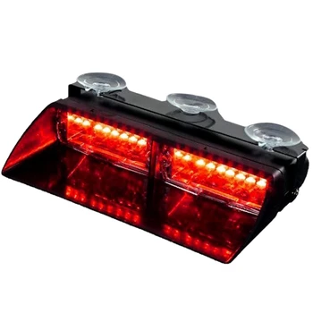 

Red 16 LED High Intensity LED Law Enforcement Emergency Hazard Warning Strobe Lights for Interior Roof/Dash/Windshield with Suct