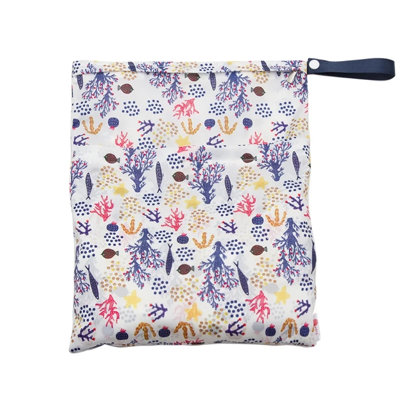 

Waterproof Reusable Wet Bag Printed Pocket Nappy Bags PUL Travel Wet Dry Bags 29x36cm Diaper Bag