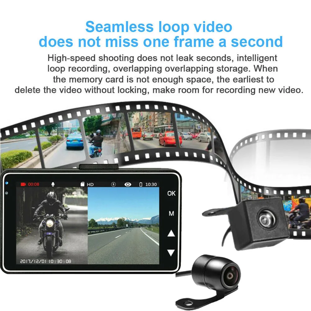 3 1080P HD мотоциклетная камера DVR мотор видеорегистратор со специальным двухтрековым фронтальным видеорегистратор с камерой на задней панели мотоцикл Электроника KY-MT18
