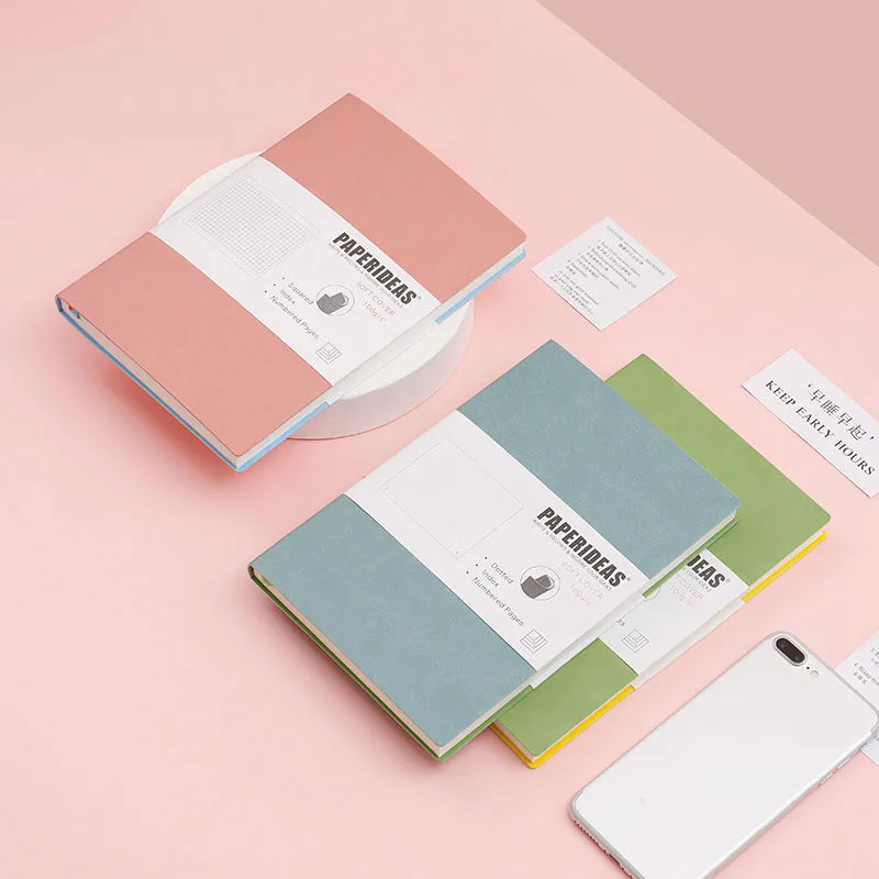 Candy Color Soft Pu Leather Bullet Dotted Journal Notebook A5 5.5x8.3&quot 94sheets Dot Diary School Stationery | Канцтовары для