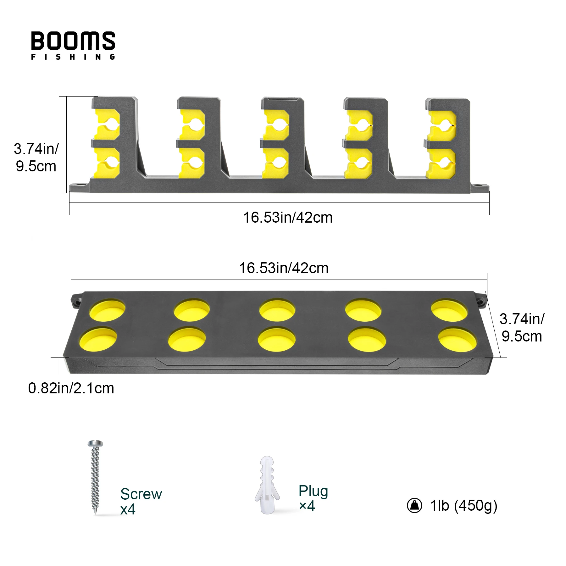 Booms Fishing WV4 Fishing Rod Holders Vertical Wall Rod Rack Store Up to 10  Rods For Fishing Pole Holder Storage Tools 4 Colors