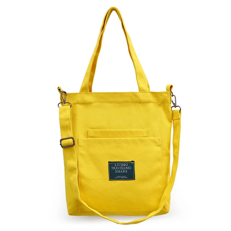 

Ougger Women Shoulder Bag Girls Crossbody Bags Yellow Large Capacity Fashion Casual Fresh Style Soft Canvas Tote Bag with Zipper