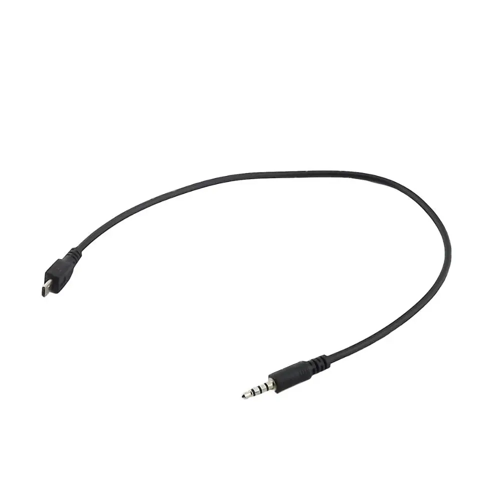 1Pc 3.5 Millimetri 4 Poli Stereo Maschio A Micro Usb Maschio Spina Auto Aux Out Connettore Del Cavo Per Android Samsung Huawei 40 Centimetri