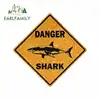 EARLFAMILY 13cm x 13cm Car Sticker Decal Car Bike Motorcycle Danger Sign Shark Area Surf Bumper Decor ► Photo 1/2