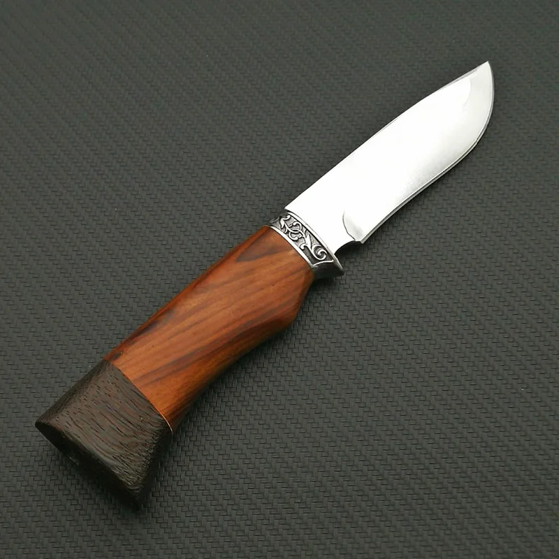 ToughKeng 440C охотничьи ножи из нержавеющей стали с фиксированным лезвием, Wenge с деревянной ручкой, нож для выживания на открытом воздухе, дикий олень