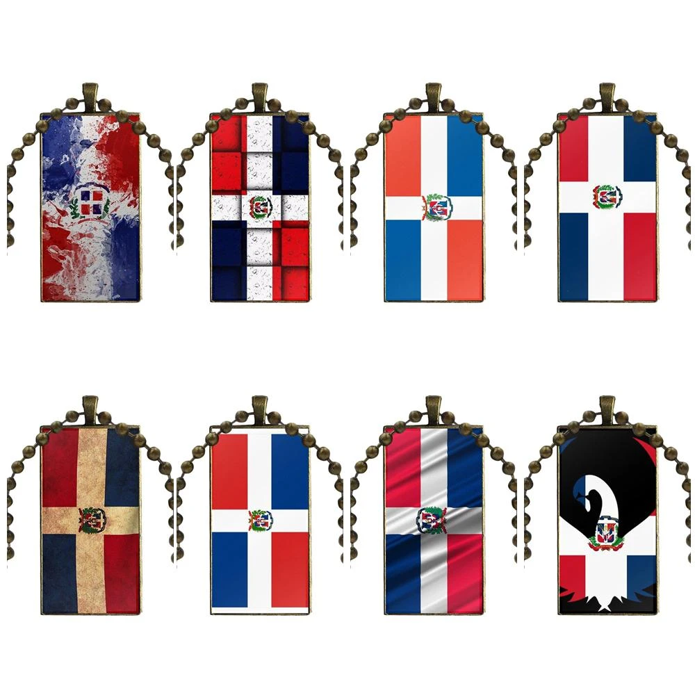 Bandera República marca bronce joyería moda collares de vidrio colgantes para mujeres niños regalo|Collares colgantes| - AliExpress