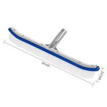 

18in Swimming Pool Wall Brush Cleaning Tools Aluminum Handle for Pond Spa Hot Spring Pools Cleaner Swimming Pool Cleaner