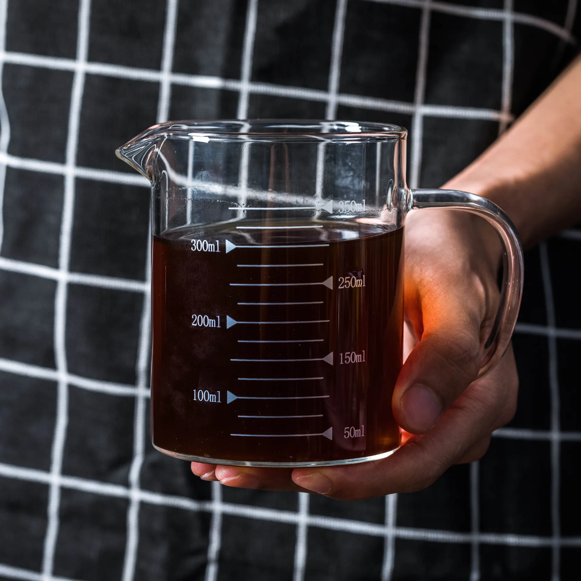 350ml single pot Пищевая боросиликатная стеклянная молочные чашки чайник кухонные принадлежности молочная мерная молочная прозрачная стеклянная чашка кухонные весы - Цвет: 350ml single pot