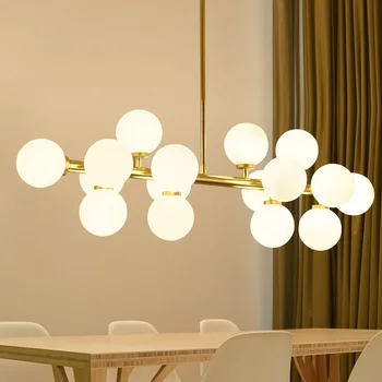 

Modern 16/25 Heads led Chandelier Gold/Black chandelier round clear white glass hanging lamp for Living Room Dining Room