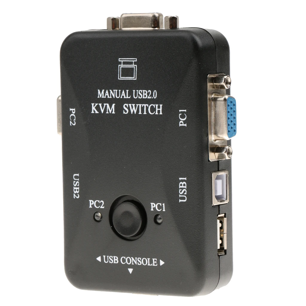 2-Порты и разъёмы USB KVM переключатель коробка для Мышь клавиатура Монитор обмен компьютер ПК