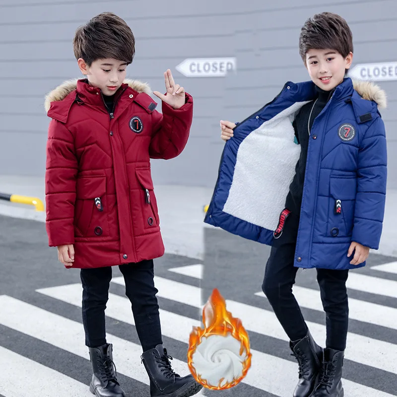 

2019 Winter Jacket Boy New 3-12 Years Old Children Boys Plus Velvet Thickened Cotton Jacket Boys Winter Jacket for Boy