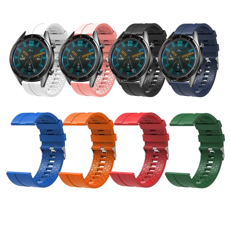 Спортивный ремешок для часов Samsung Gear Sport S2 S3 Galaxy 42 мм 46 22 20 силиконовый Huawei