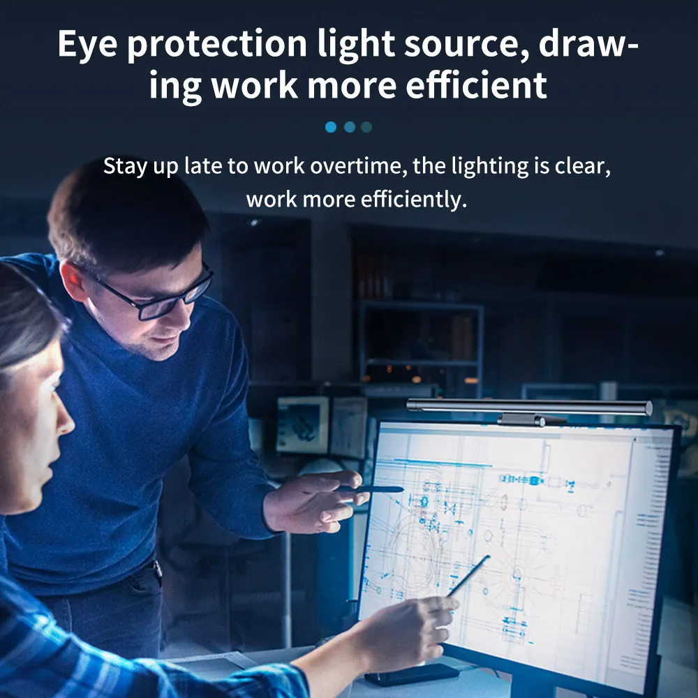 Светодиодная настольная лампа с экраном подвесной светильник для ПК компьютера