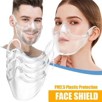 

Anti-PM2.5 Protective Mask Dust-proof Full Face Cover Transparent Face Shield Plastic Reusable Prevent Saliva Splash Mascarillas