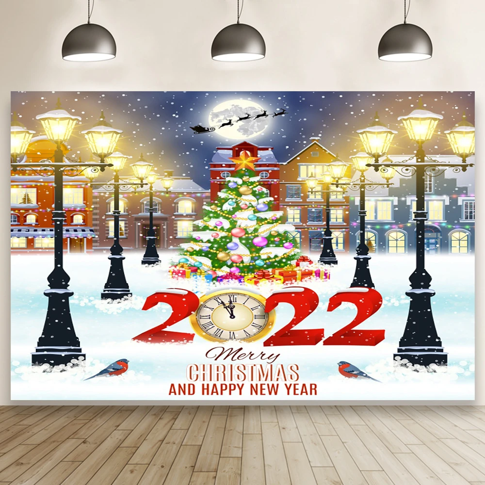 Elks Holiday Christmas Fair 2022 2022 Happy New Year Background Festival Party Decorate City Square Lamp  Christmas Snow Scene Starlight Elk Santa Claus Backdrop|Background| -  Aliexpress