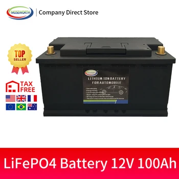 شراء100 فولت LiFePO4 بطارية 12 فولت بطارية أيون الليثيوم فوسفات مع BMS مجلس CCA1900A حياة أطول دورات عميقة بطارية سيارة متنقلة تلقائيًا