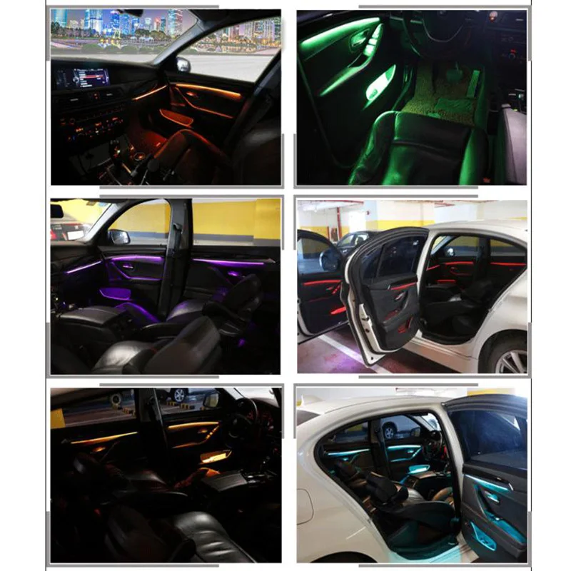 Автомобильная декоративная интерьерная стенная панель СИД окружающего двери светильник полоски атмосфера светильник с 9 Цвета для BMW 5 серия F10/F11/F18