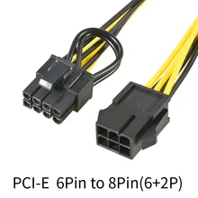Pcie 6pin para cpu 8pin cabo de alimentação computador cpu p8 fêmea para gpu 6pin macho extensão conversão cabo eps