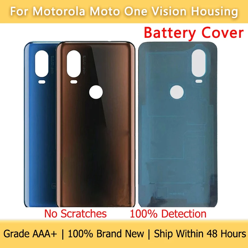 Rear Battery Cover For Motorola Moto One Vision Housing Glass Back Case Replacement 100% Brand New No Scratches | Мобильные телефоны