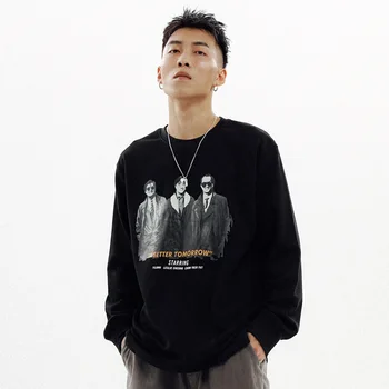 

VEGORRS hip-hop loose sweater men's fashion ins Street movie hero color printing Harajuku top men