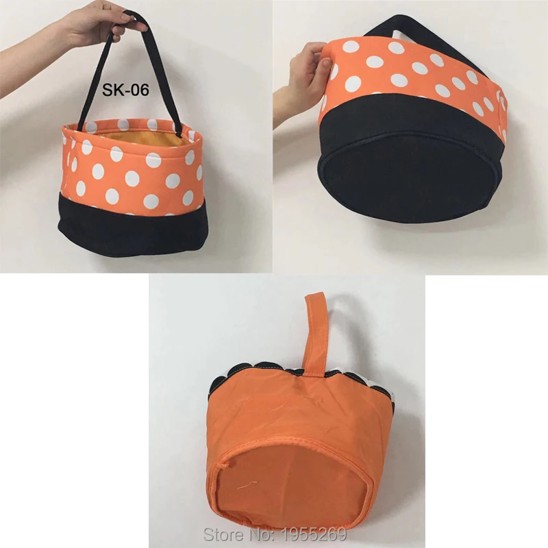 30pcs Halloween Canvas Handbag 12 Styles Halloween Buckets Santa Sack Party Decorations Kids Personalized Halloween Presents
