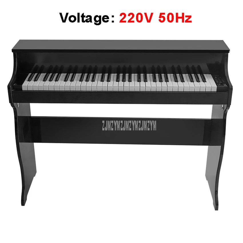 black 220V 61-ключ Для детей электронная клавиатура электрический Деревянное пианино музыкальные игрушки, развивающая игрушка, подарок на день рождения, подарок SM-6118 - Цвет: black 220V