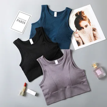 

Sports Underwear Non-Steel Ring Hollow out Wicking Quick-Drying Beauty Back Yoga Vest Bra Seamless Running Shock-resistant Bra