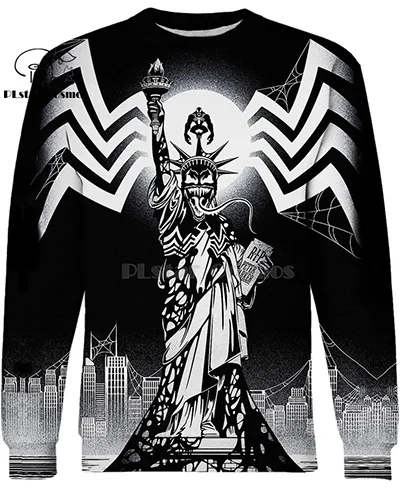 sweatshirt PLstar Космос marvel comics яд и Статуя Свободы 3d толстовки/Толстовка зима осень Забавный Harajuku уличная одежда - Цвет: sweatshirt
