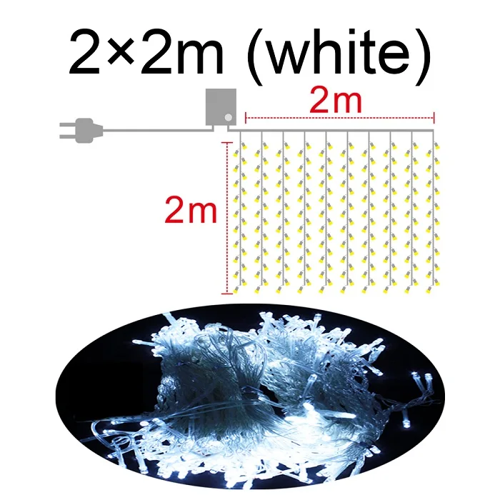 3X1 3X2/oneplus 3/OnePlus X 3 светодиодный Шторы Рождественский Свадебный Праздничный свет строки светодиодный украшения Фея лампа гирлянда из ламп вечерние садовые Шторы Декор - Испускаемый цвет: 1
