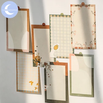 

YueGuangXia 4 Designs Autumn Season Note Memo Pad Kawaii Stationery Notes Portable Notepad School Office Supply Papeleria 12 Pcs